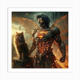 Superman And Cat Poster