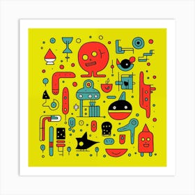 Robots And Gadgets Art Print