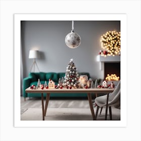 Christmas Table In Living Room 2 Art Print