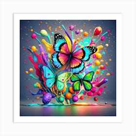 Colorful Butterflies 1 Art Print