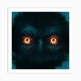 Image Of Pair Of Glowing Eyes In The Darkness Op (2) Art Print