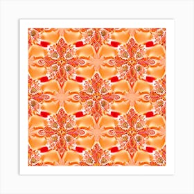 Orange Flower Pattern Art Print