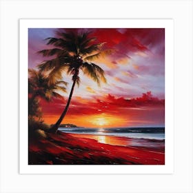 Sunset At The Beach 223 Art Print