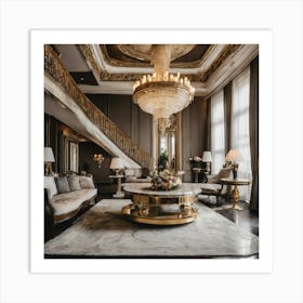 Gold Living Room Art Print