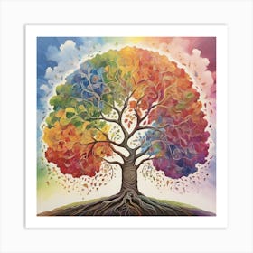 Rainbow Soul Tree Art Print 2 Art Print