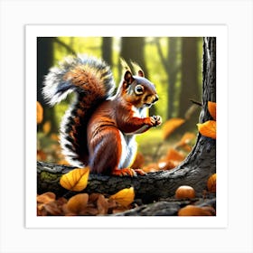 Squirrel In The Forest 378 Art Print