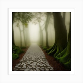 Mossy Path In The Forest Art Print