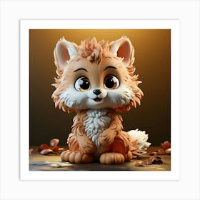 Cartoon Fox Art Print