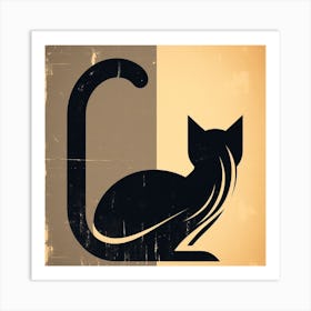 Cat silhouette 2 Art Print