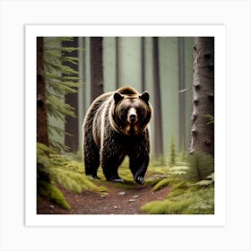 Grizzly Bear In The Forest 5 Art Print