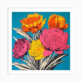 Everlasting Flower 2 Pop Art Illustration Square Art Print