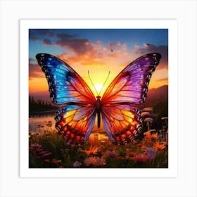 Firefly Whimsical Sunrise With Painted Butterfly Wings 14861 (2) Art Print