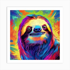 Maraclemente Hand Drawn Sloth Vibrant Primary Colors Seamless P 84e34b78 B678 4008 Bb57 40d4ab3ecd49 Art Print