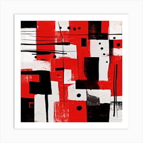 Abstract Red And Black Painting 1 Art Print