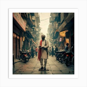 Man In A City Art Print