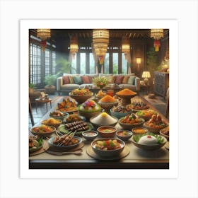 Asian Dining Table Art Print