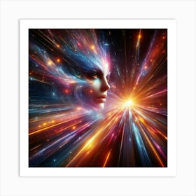 Psychedelic Woman In Space Art Print
