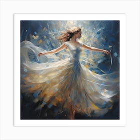 Dancer In White Dress 1 Art Print