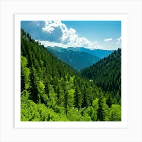 Firefly Emerald Mountain Forests Lush Green Forests Blanketing Mountain Slopes Art Print