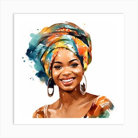 Maraclemente Black Woman Wearing African Headgear African Print C9905af7 B16f 42ed B327 70f9a43b0049 Art Print