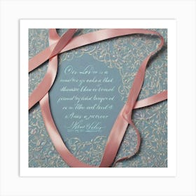 "valentine Day " Pink Ribbon And A Quote Poster