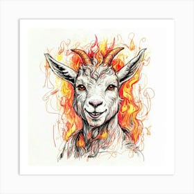 Goat On Fire 37 Art Print