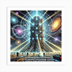 A Futuristic Infinite Armada Beacon Demonstrating Art Print