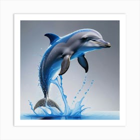 Dolphin Jumping 1 Art Print