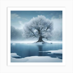 Tree In The Snow Art Print