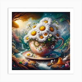 Daisies In A Teacup 1 Art Print