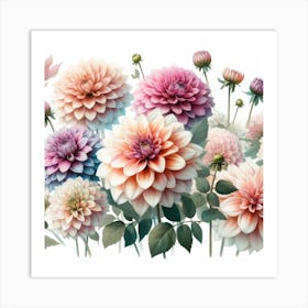 Dahlias 1 Art Print