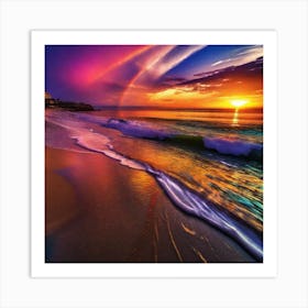 Rainbow Over The Ocean 5 Art Print