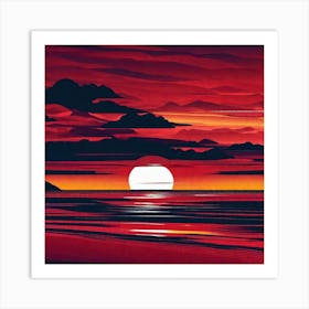 Sunset Over The Ocean 266 Art Print