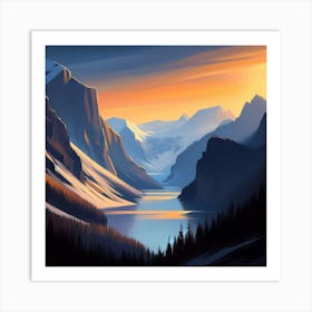 Sunset In The Mountains 26 Art Print