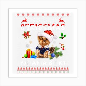 This Is My Christmas Pajama Yorkie Dog Funny Xmas Dog Lover Art Print