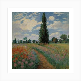 Claude Monet'S Field Of Poppies Art Print