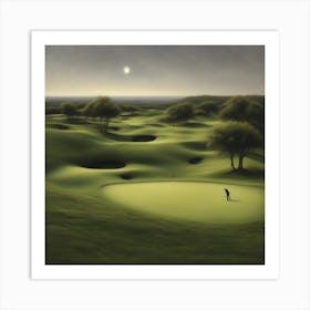 Golf Course At Dusk Art Print