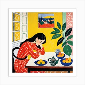 Woman At The Table 2 Art Print