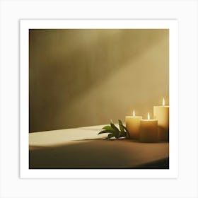 Candles On A Table Art Print