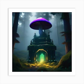 Mushroom In The Forest 5 Art Print