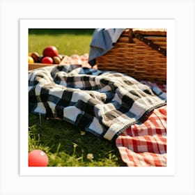 Towel design Checkered picnic Art Print