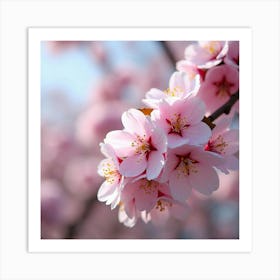 A Delicate Cherry Blossom Tree In Full Bloom During Spring 1 Art Print