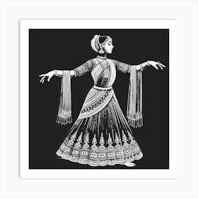 Amazing Paper cutting art works of Elegance dancing pose Art Print