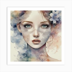 Watercolor Of A Girl 23 Art Print