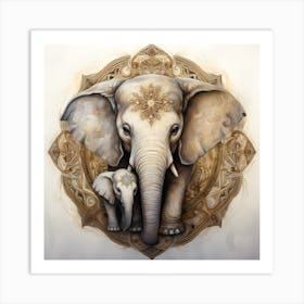 Elephant Series Artjuice By Csaba Fikker 029 Art Print