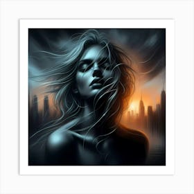 Dark City Girl Art Print