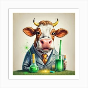 Cow In A Lab Coat 5 Art Print