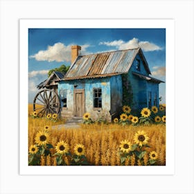 Sunflowers In The Field 3 Art Print