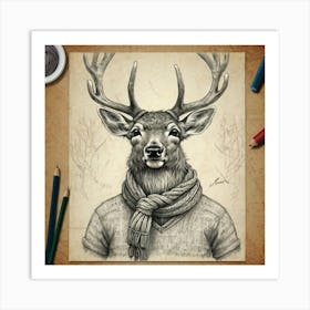 Deer Portrait 8 Art Print