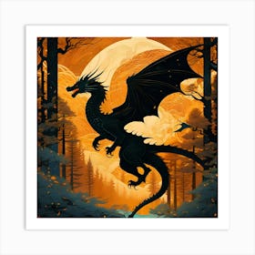 Sunset Dragon Art Print